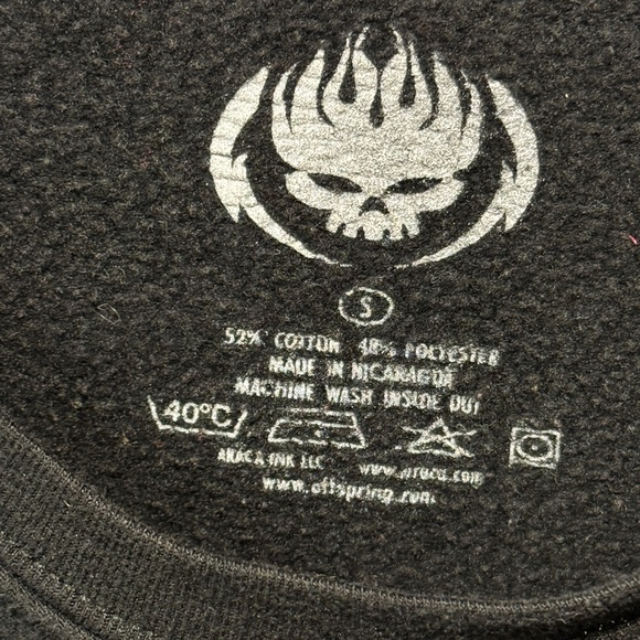 Offspring Smash Cropped Black Sweatshirt Long Sleeve Women’s Size Small - Picture 3 of 5